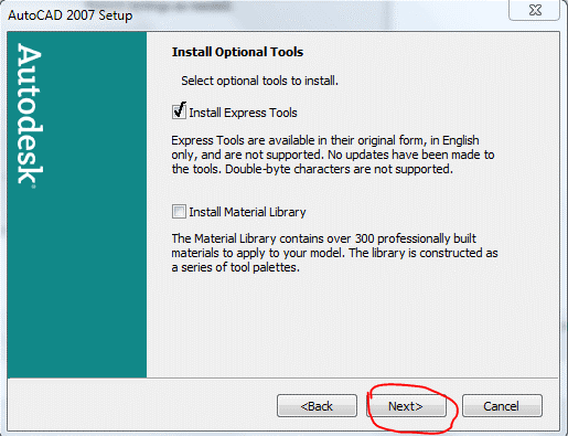 Lưu ý chọn đúng ô Install Express tools to install