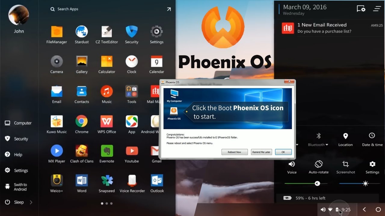 Giao diện Phoenix OS.