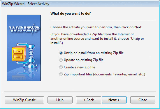 Sử dụng phần mềm WinZip để giải nén và nén tập tin