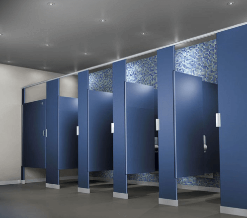 Nhà vệ sinh công cộng nhìn hài hòa nhờ tuân thủ kích thước tiêu chuẩn.